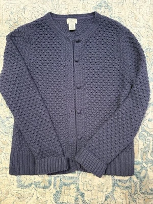 Vintage LL Bean Womens Cardigan Sweater Navy Size Large  - Image 1 of 4