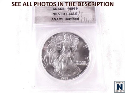 NobleSpirit (ME) 1987 Eagle Silver Dollar ANACS MS69 - Image 1 of 4