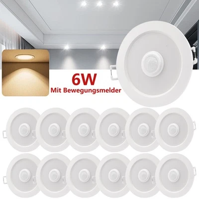 3X-30X LED Einbaustrahler mit Bewegungsmelder Deckenstrahler Einbauleuchte Lampe - Bild 1 von 4