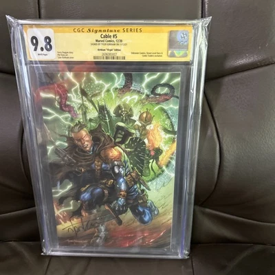 CABLE 5 Virgin Cover VARIANT CGC 9.8 SS signed TYLER KIRKHAM 2020 Deadpool - Image 1 of 2
