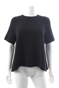 Top manga corta de crepé de lana Emilia Wickstead/negro - Imagen 1 de 4