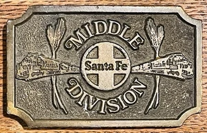 DIVISIÓN MEDIA SANTA FE FERROCARRIL 1979 HEBILLA DE CINTURÓN #1466 DE 2800 [AH] - Imagen 1 de 3