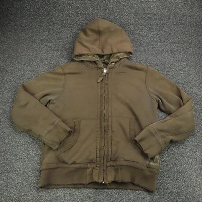 Vtg American Eagle Jacket Mens Medium Brown Distressed Fur Lined Full Zip Y2K - Image 1 of 4