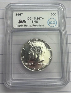 1967 Silver Half Dollar MS67+ SMS ICG signed - Picture 1 of 2