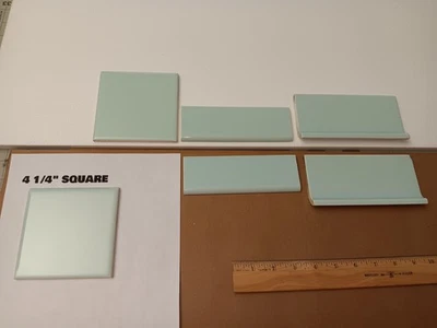 Horizon Blue DANTO Japan BULLNOSE Ceramic Tile NOS Vintage MCM Cap Trim Covebase - Image 1 of 4