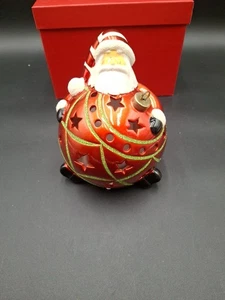 Home Reflections Santa Christmas Luminary Flameless Candle, Color Changing Timer - Picture 1 of 10