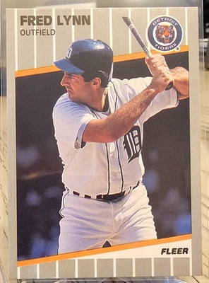 1989 Fleer Fred Lynn #138 Detroit Tigers - Image 1 of 2