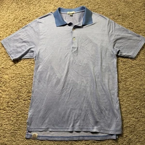 Peter Millar Blue Golf Polo Shirt Mens Size L Large 100% Cotton Classic Athletic - Picture 1 of 13