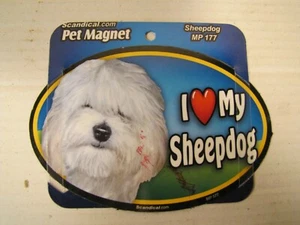I Love My Sheep Dog Laminated Car Pet Magnet 4" x 6" Scandical - Picture 1 of 1