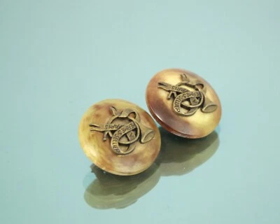 Auténtico Pendiente HERMÈS Sellier Vintage Marrón Clip-On Accesorios Usado Foto 1 de 4