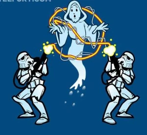 Camisa para hombre Star Wars Stormtroopers as Ghostbusters MUY BUENA sátira Tefury NUEVA - Imagen 1 de 1
