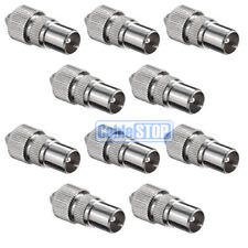 10 x MALE COAX PLUG TV AERIAL CONNECTOR COAXIAL ADAPTER