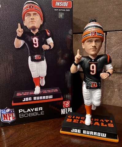 JOE BURROW Cincinnati Bengals 2022 FOCO “#1 BEANIE HAT” Bobblehead LIMITED #/360 Cover