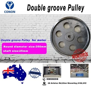 Polea 350mm eje tamaño 25mm 1" doble ranura sección V volante transmisión por correa - Imagen 1 de 4