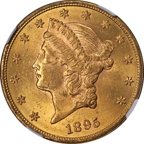 1895-P Liberty Gold $20 NGC MS63 Great Eye Appeal Strong Strike Cover