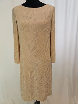 Новое женское платье Jessica Howard персиковое с серебристым металлическим узором размер 12 D112 - Изображение 1 из 4