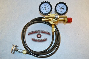 Nitrogen Regulator Kit Shock Fill RHP 800 PSI 6' Stainless Hose ORI FOX KING - Picture 1 of 4