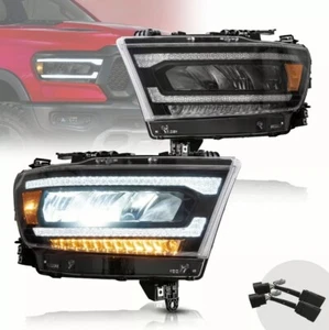 Pair VLAND Full LED Front Headlights Assembly For Dodge Ram 1500 2019-2023 2024 - Picture 1 of 7