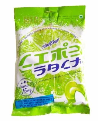 Heartbeat SOUR Lemon Lime Salt Flavour Candy High Vitamin C Powder Filling 100g. - Image 1 of 2