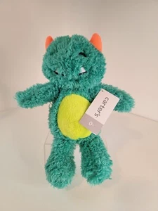 Carters Monster Plüsch grün türkis Baby Stofftier Lovey 2015 orange Hörner 66936 Neu mit Etikett - Bild 1 von 6