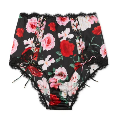 NWT Atelier Victoria's Secret Satin Lace-Trim High-Waist Brief Panty Size M - Image 1 of 4