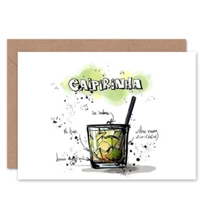 Caipirinha Cocktail Getränk Blanko Grußkarte mit Umschlag - Bild 1 von 4