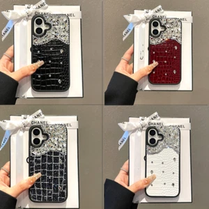 Per iPhone 15 16 pro max custodia pelle Bling lusso carino diamante fai da te strass - Foto 1 di 31