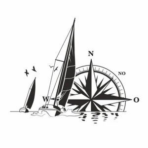 Segelboot Aufkleber Kompass Reisemobil  -  Exklusiv Design Styling Neu - Bild 1 von 11