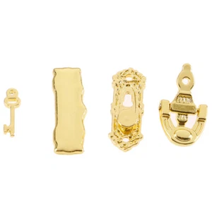 1:12 Set di battenti per porta in metallo 4 pezzi Accessori in miniatura pe CR - Foto 1 di 12