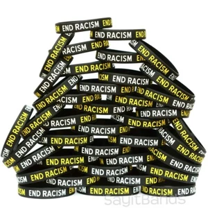 100 Pulseras Finales Racismo - Lucha contra el Racismo Pulseras de Silicona Stand Up - Imagen 1 de 3