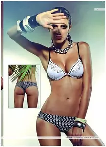 RAGGIO DI SOLE COSTUME DONNA INTERO BEACHWEAR FERRETTO COPPA GEL BIANCO STRASS - Picture 1 of 1