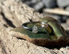 18K Gold Teardrop Cut Diamond Solitaire Diamond Ring Size 7