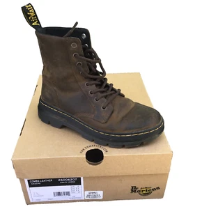 Dr. Martens Combs Leather Rugged Boot Gaucho Crazy Horse Women Size 6 Brown Box - Picture 1 of 15