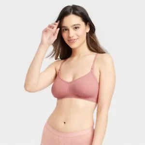 Bralette de enfermería Auden para mujer pequeño inalámbrico acanalado espalda cruzada rosa rosa - Imagen 1 de 15