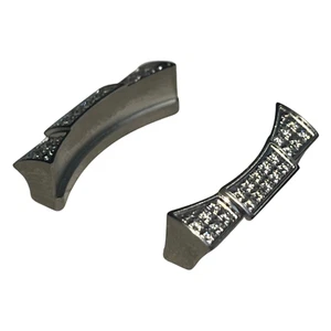 20mm Custom Strap End Links | Full Moissanite | Curved Solid Stainless Steel - Picture 1 of 3