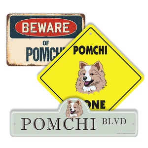 Pomchi (3 Pack) Plastic Street Sign Crossing Warning Vintage Rustic Beware - Picture 1 of 12
