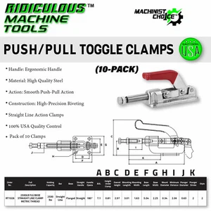 2500LB M10 P=1.5 FLG Base Clamp Metric Thread 10-Pack - Heavy-Duty Fastening Sol - Bild 1 von 7