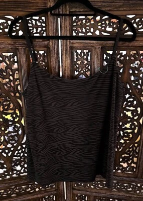 GEORGE ROPA DE DORMIR GRIS Y NEGRO CEBRA ANIMAL PRINT CAMISETA SIN MANGAS Y PANTALONES GRANDES Foto 1 de 4