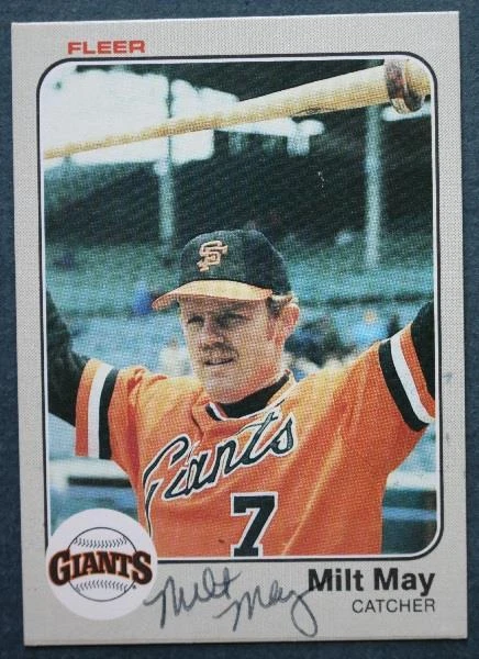 Cartão de beisebol Fleer 1983 autografado assinado por San Francisco Giants Star Milt May-- - Imagem 1 de 1