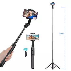 Trípode extensible con palo selfie APEXEL 60"" control remoto inalámbrico para iPhone Andorid - Imagen 1 de 12
