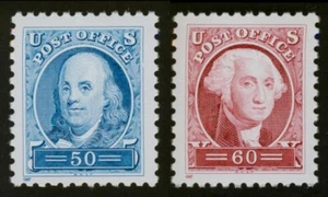 #3139a y 3140a 50c Franklin y 60c Washington, como nuevo **CUALQUIER 5=ENVÍO GRATUITO** - Imagen 1 de 3