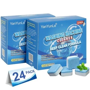 Washing Machine Cleaner Deodorizer & Descaler 24-Pack- Deep Cleaning Tablets ... - Picture 1 of 8