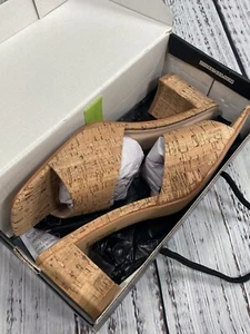 NIB Shu Shop Cork Hattie Heeled Sandals Size 7.5 - Picture 1 of 5