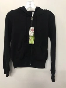 YOUTH HOODIE BOY GIRLS UNISEX ZIP UP HOODED SWEATSHIRT  BLACK MEDIUM SOFT HOODIE - Picture 1 of 4