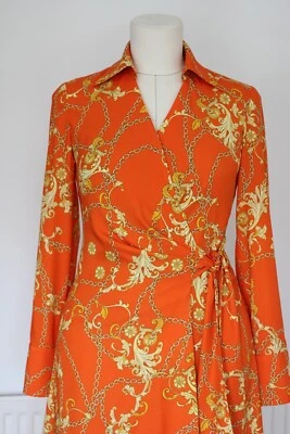 Vestido envolvente de crepé de seda, diseño, nuevo, talla 10 Foto 1 de 4