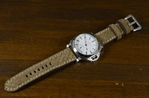 PULSERA RELOJ 26 24 22MM AUTÉNTICO PYTHON NUBUCK BEIGE PARA PANERAI ETC MA CORREA - Imagen 1 de 12