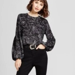 Mossimo Women's Balloon Sleeve Blouse - Black - Size:XS - Picture 1 of 4
