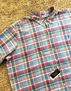 Polo Ralph Lauren Short Sleeve Button Down Shirt Big & Tall 5XB Summer Plaid NEW - Picture 1 of 9