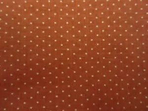 Cotton Fabric White Micro Polka-Dots American  Brown BTY x 44 - Picture 1 of 5