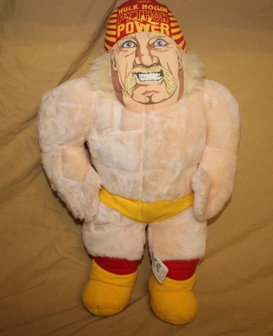 VINTAGE 1991 ACE NOVELTY CO. 16" STUFFED  HULK HOGAN PYTHON POWER WWF - CLEAN Cover